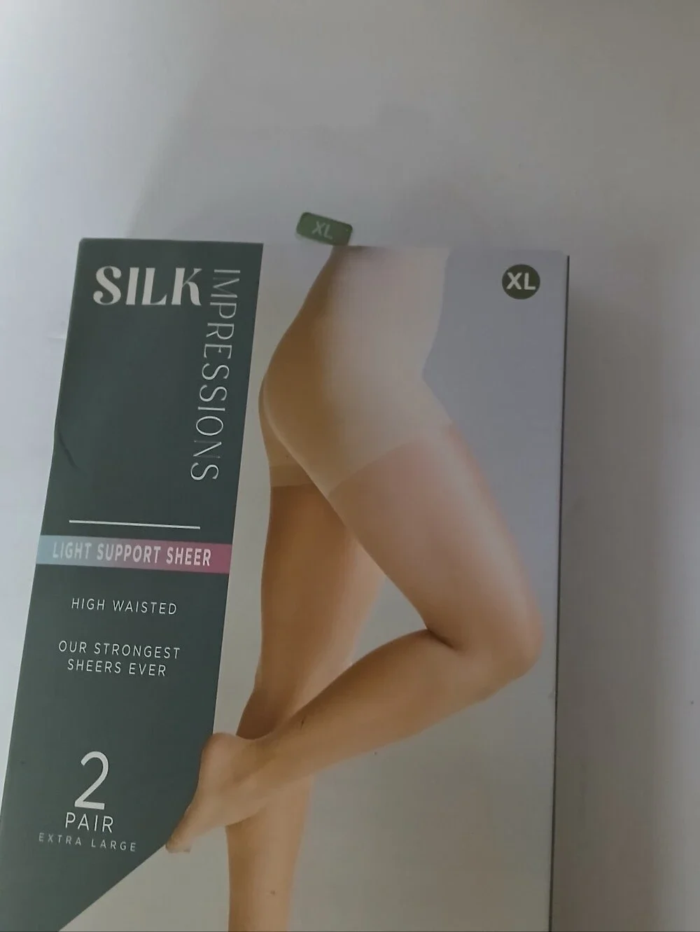 Silk Reflections Beige Light Support Sheer Pantyhose XL